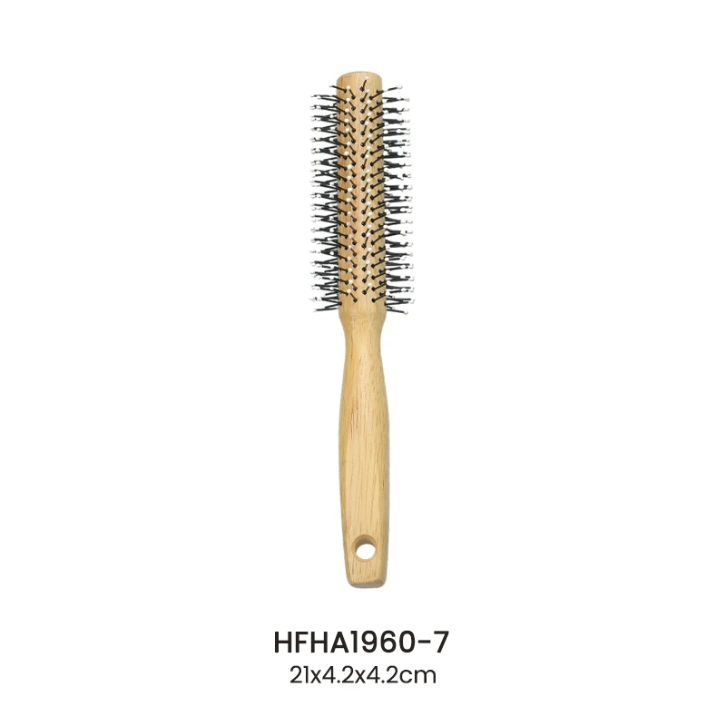 Cylindrical Rubber Wood Nylon Pin Hair Roller Hair Brush
