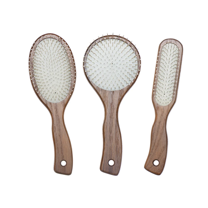 Ergonomic Ashtree Wood Hair Brush With Nylon Pins For Wholesale