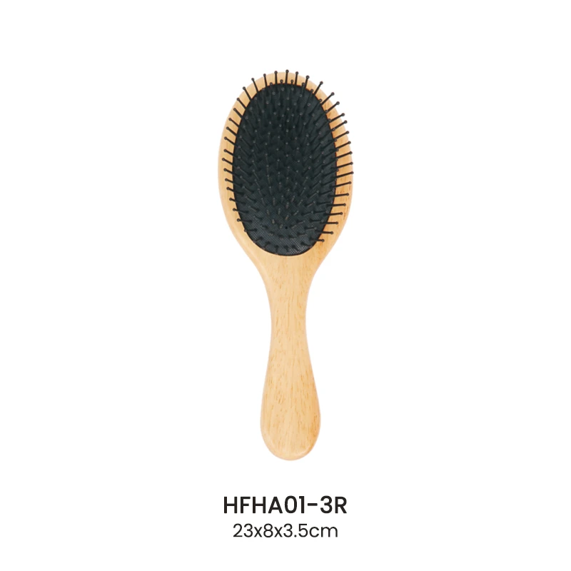 Custom Rubber Wood Paddle Brush With Nylon Pins