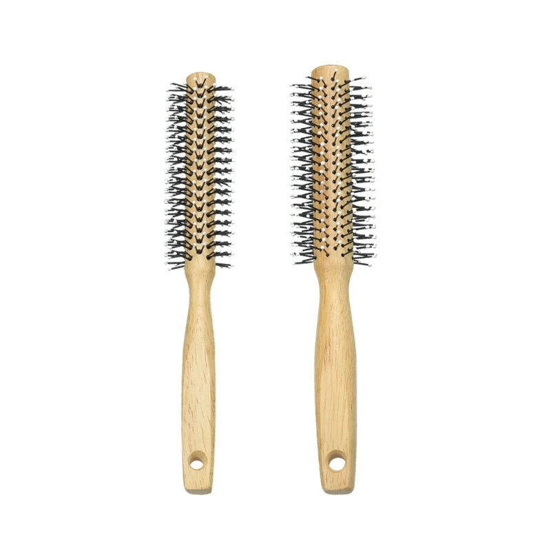 Cylindrical Rubber Wood Nylon Pin Hair Roller Hair Brush