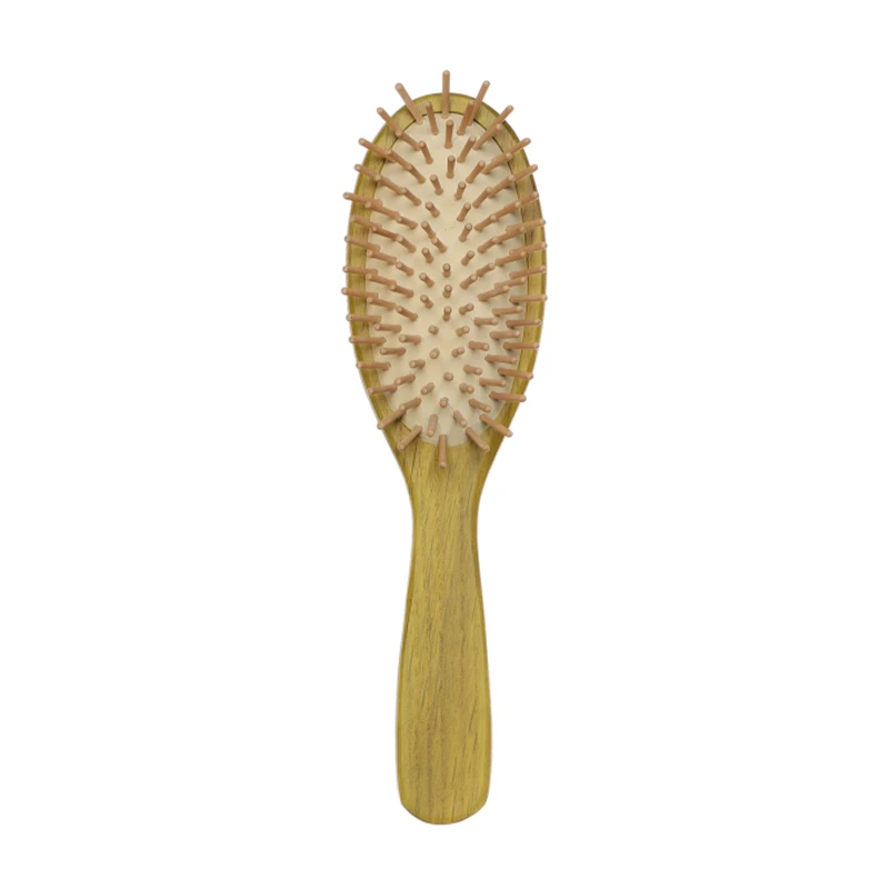Custom Ashtree Wood Paddle Hair Brush with Wooden Pins