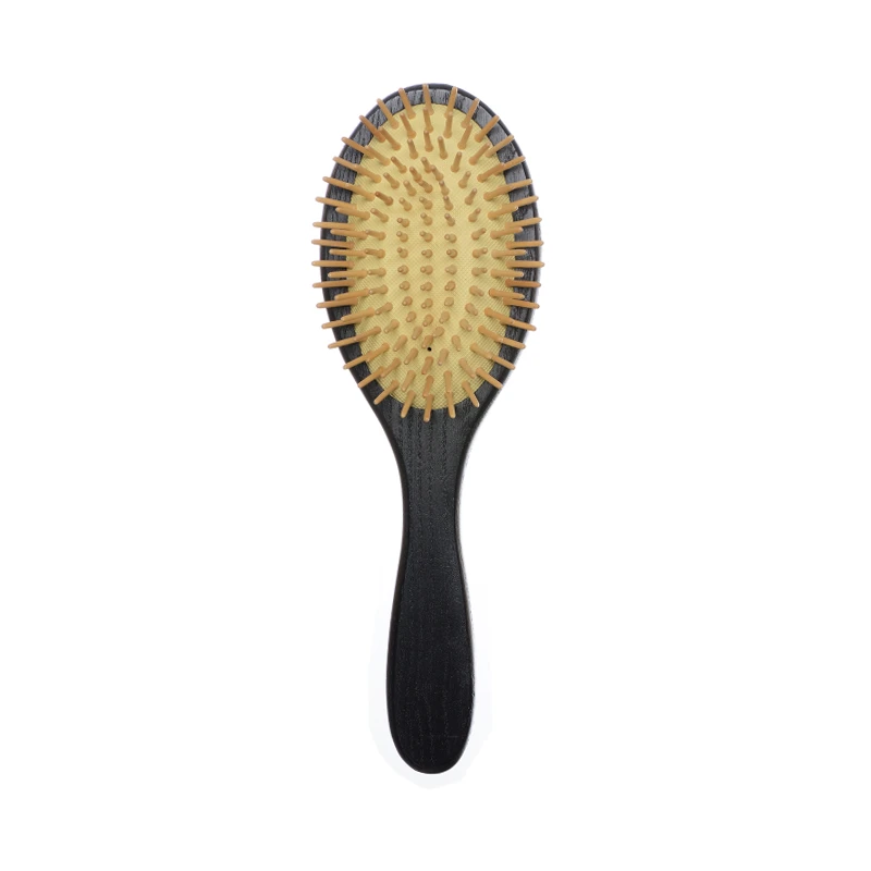 Black Coated Ashtree Wood Scalp Massage Hair Brush