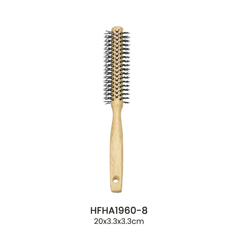 Cylindrical Rubber Wood Nylon Pin Hair Roller Hair Brush