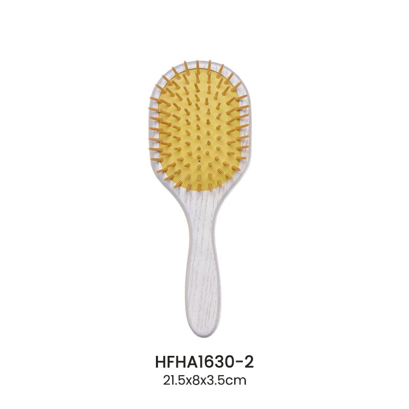 White Painted Ashtree Wood Hair Brush with Wooden Pins