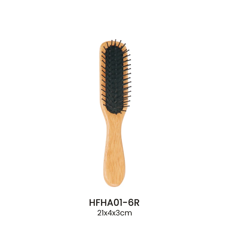 Custom Rubber Wood Paddle Brush With Nylon Pins