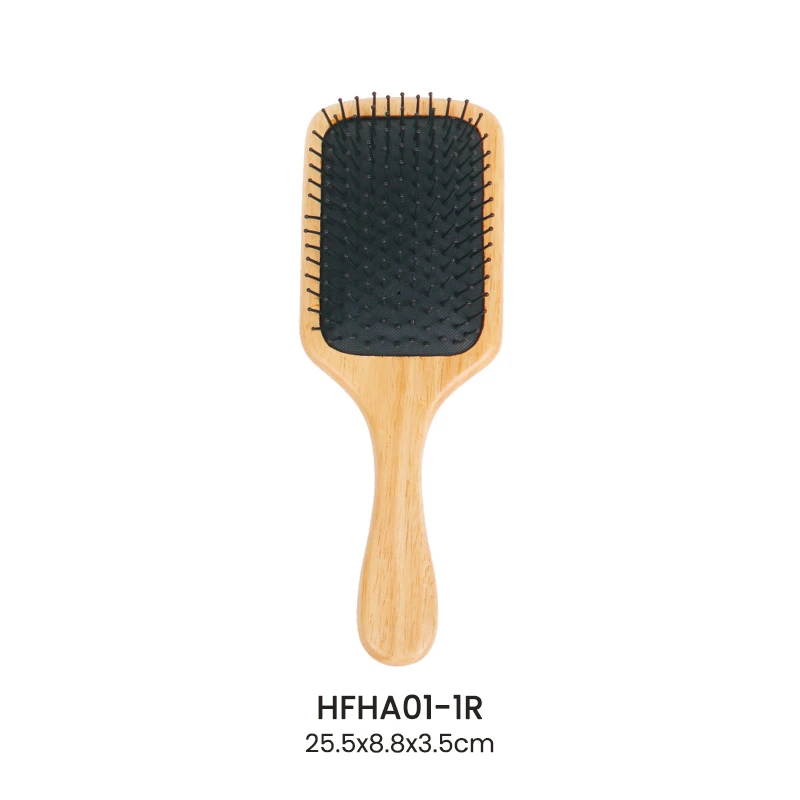 Custom Rubber Wood Paddle Brush With Nylon Pins