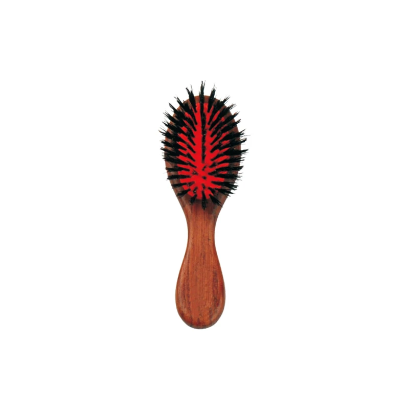 Custom Mini Walnut Wood Boar Bristle Hair Brush