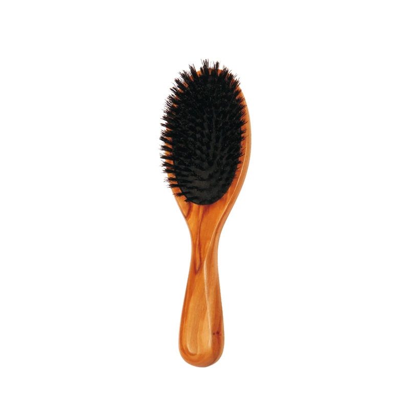 Precious Olive Wood Natural Boar Bristle Hairbrush