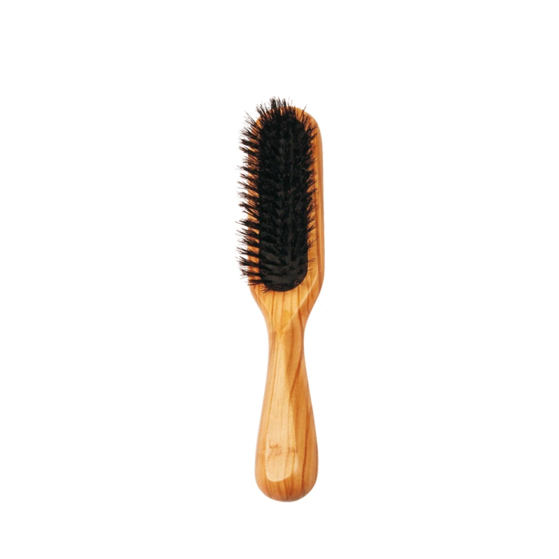 Olive Wood Boar Bristle Hair Brush Custom Logo