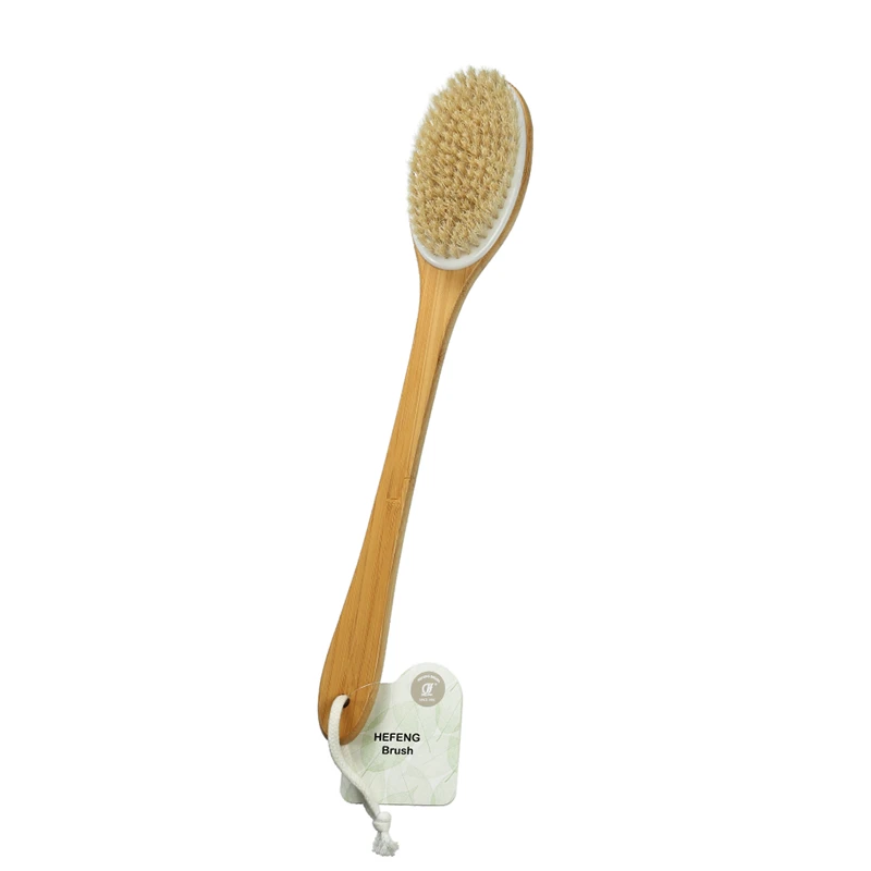 Long Handle Bamboo Bath Brush For Exfoliation