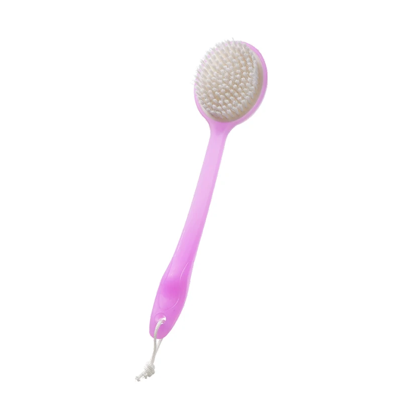Pink Plastic Long Handle Body Brush Nylon Bristle